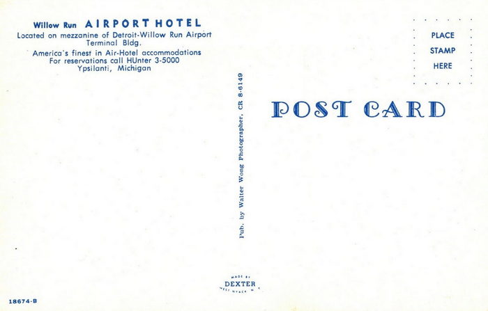 Willow Run Airport - Old Postcard (newer photo)